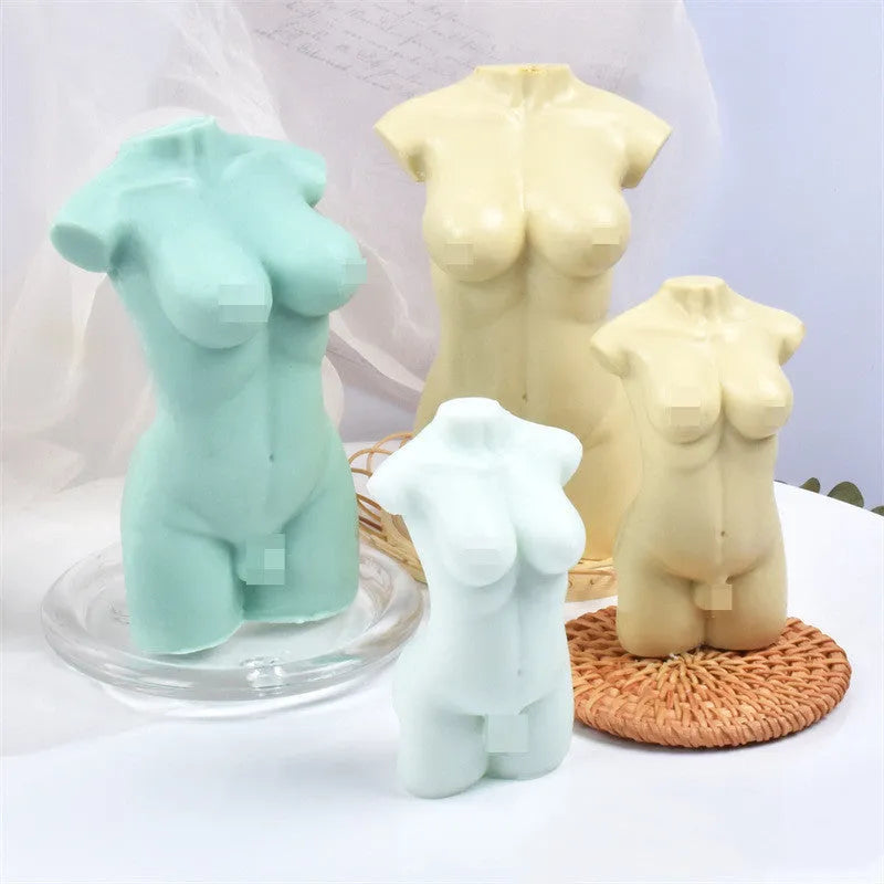 Clear silicone mould showing geometric shape with small 10cm and large 14cm sections for candle and plaster making