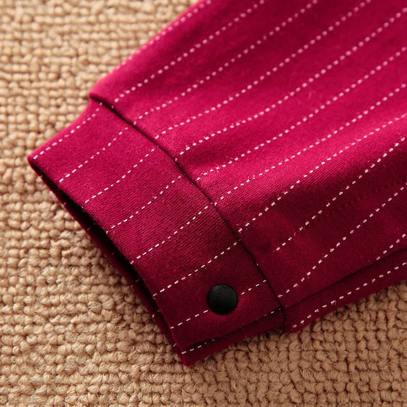 Wine red cotton baby boy romper with long sleeves and gentleman styling