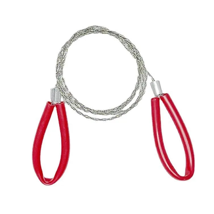 German stainless steel wire survival saw with black finish, approximately 70cm long