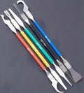 Five piece stainless steel disassembling tool knife set with crowbar blade and thin 0.07mm tips for plastic repair