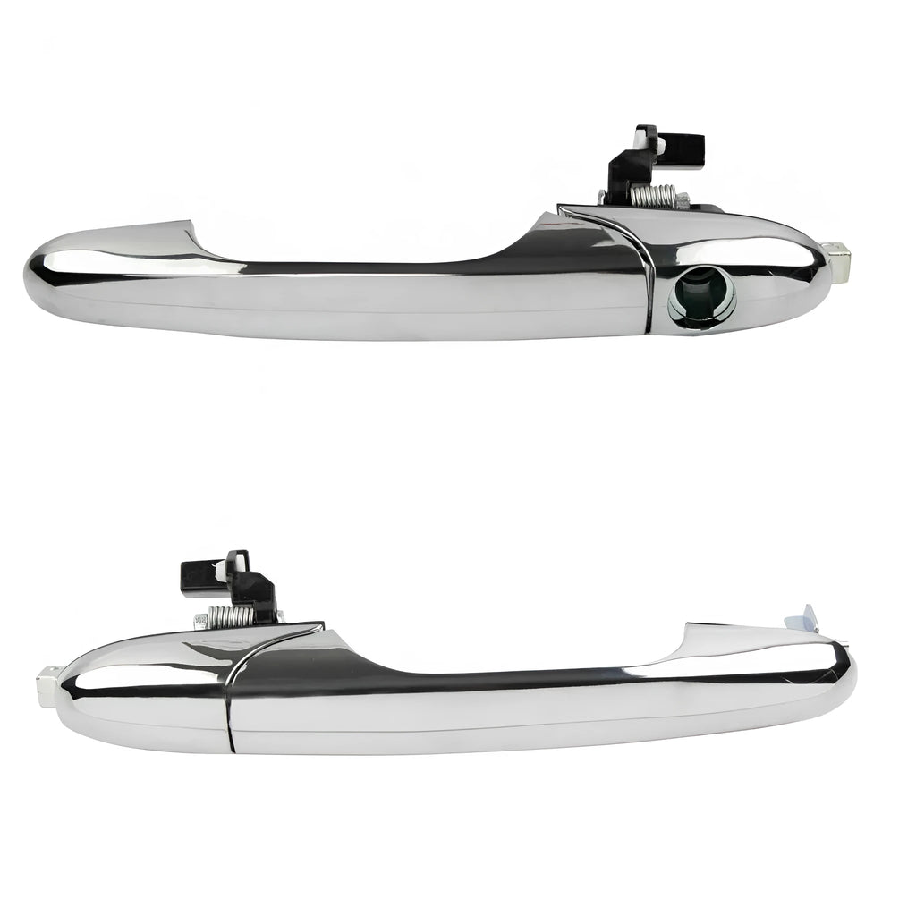 Black plastic replacement door handle for Fiat 500 measuring 16.2x8x7 cm