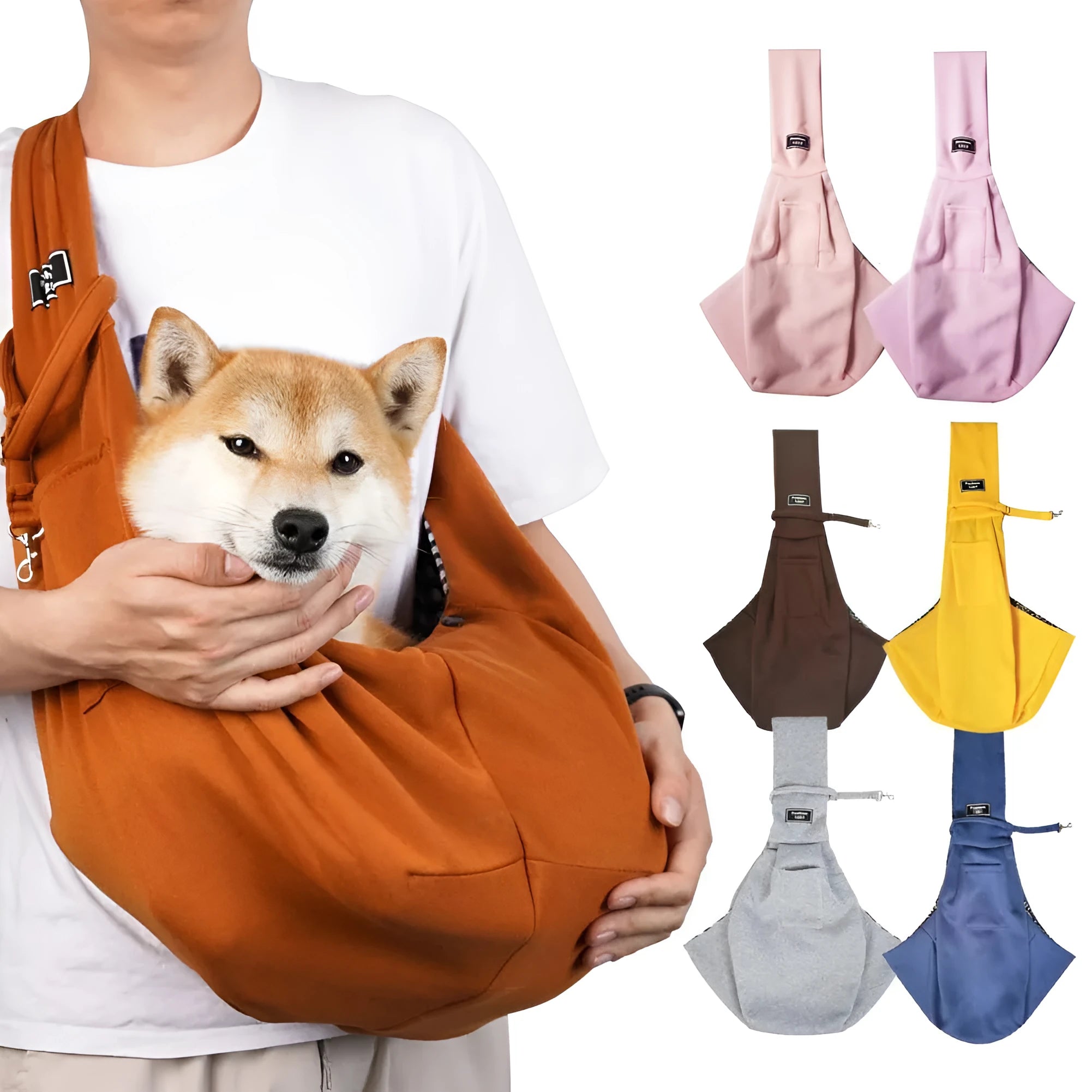 Foldable cat messenger backpack in a choice of colours, shown with shoulder straps and breathable panels.