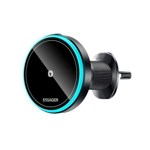 15W wireless magnetic car charger bracket black ABS universal air outlet mount for navigation