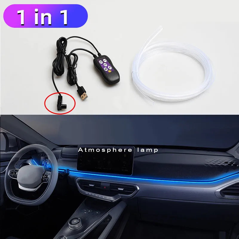 Car LED atmosphere lamp USB colour changing dashboard decorative neon light PVC strip