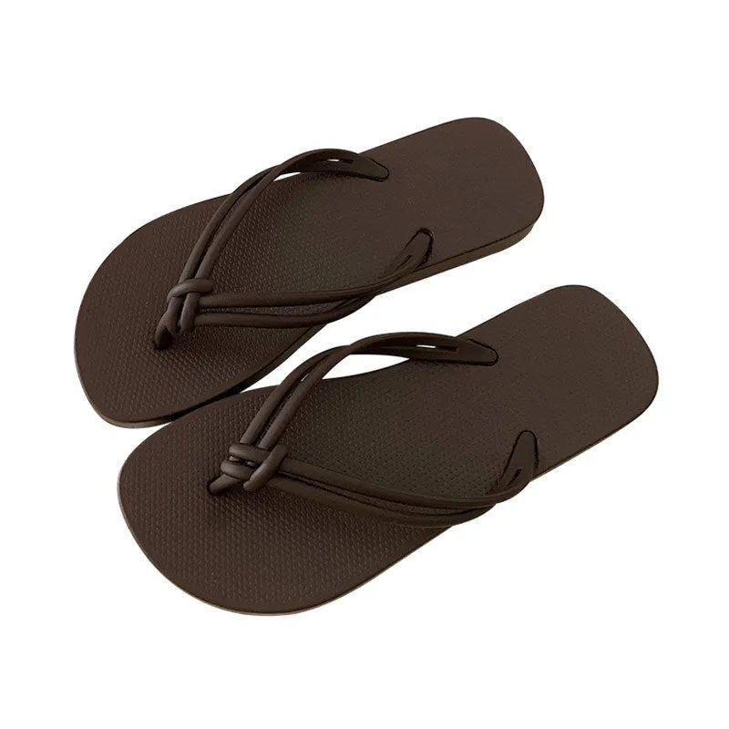 PVC men's casual flip flops with non-slip sole and toe covering in various colours