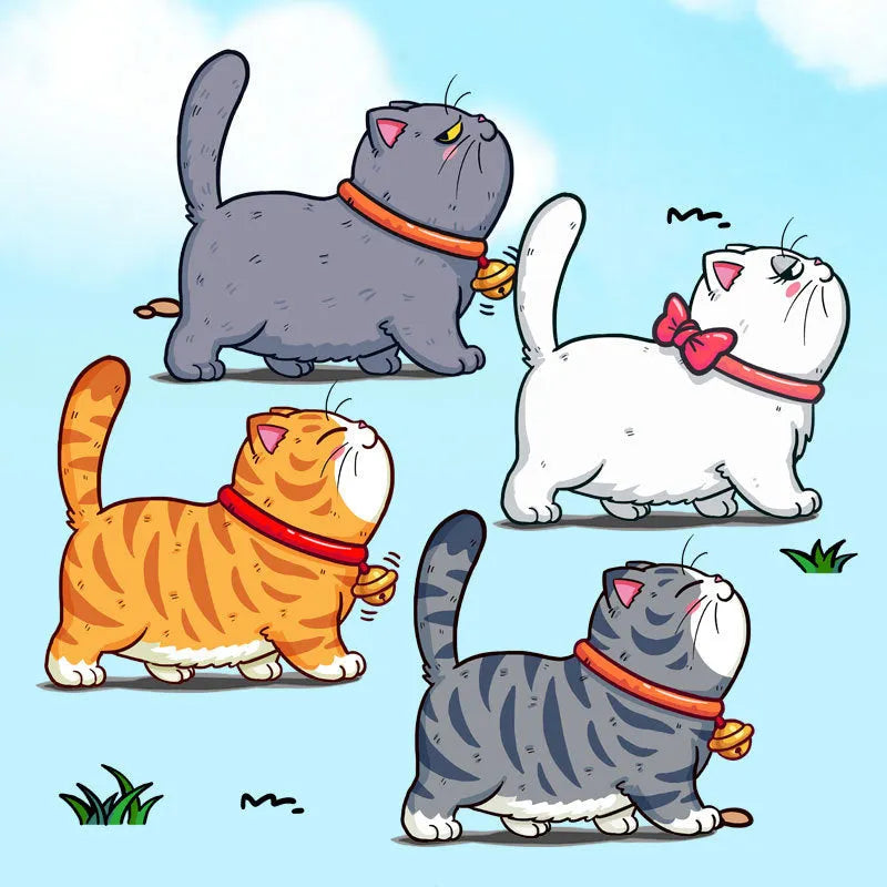 New Climbing Cats car sticker funny animal waterproof PVC decoration five cats walking L M S sizes