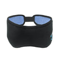 Black Bluetooth sleep mask with integrated earphones showing soft construction and streamlined design