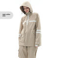 Double-layer riding raincoat and pants set in cherry blossom pink for adults