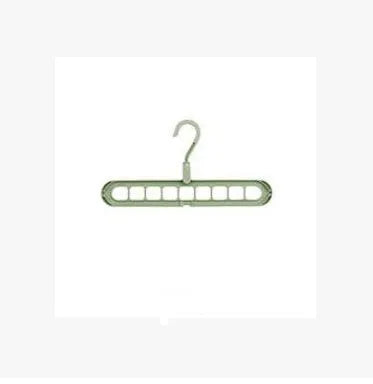 Plastic clothes hanger with 360 degree rotating hook, 33 cm long, available in pink, green, beige, grey, white, and grey