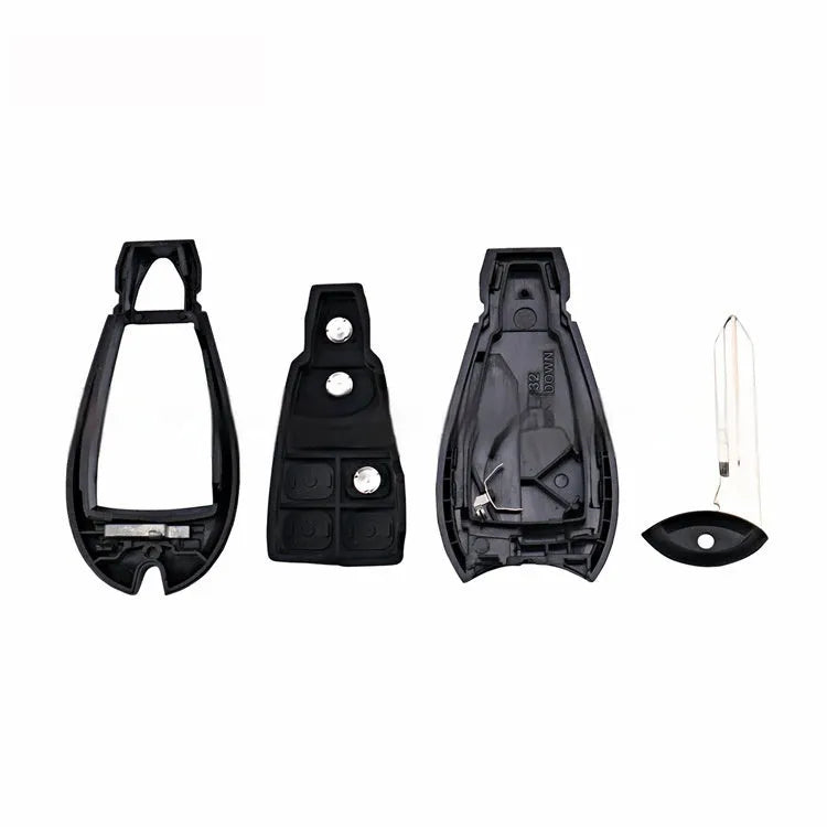 Replacement ABS brass and nylon key shell for Dodge Chrysler smart key cards, dimensions 85mm by 42mm.