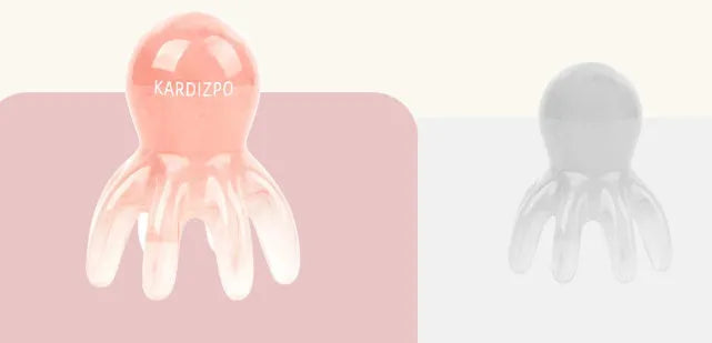 Pink octopus-shaped natural resin massage comb for periocular meridian treatment