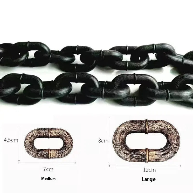 Simulation dog leash prop in metallic colours for video content creation