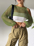 Men's mesh beach shirt with hollowed navel design in Army Green colour