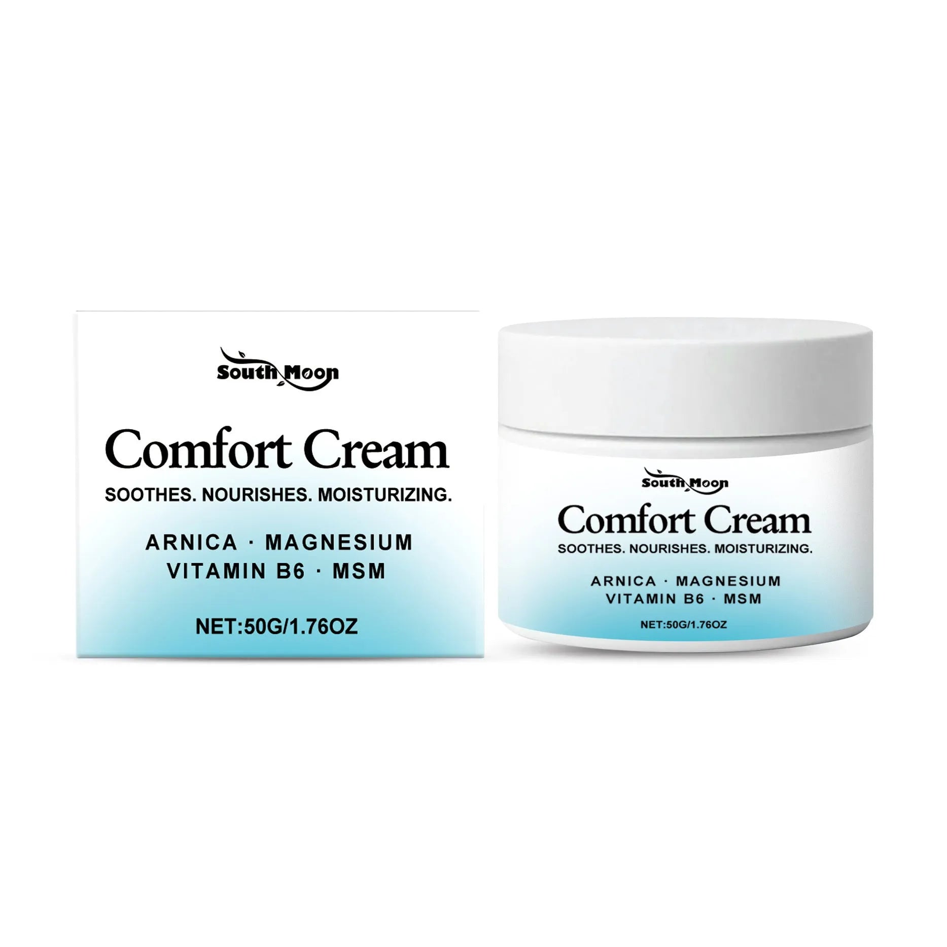 50g moisturising cream jar with Shan Jin Che Hua extract and botanical formula