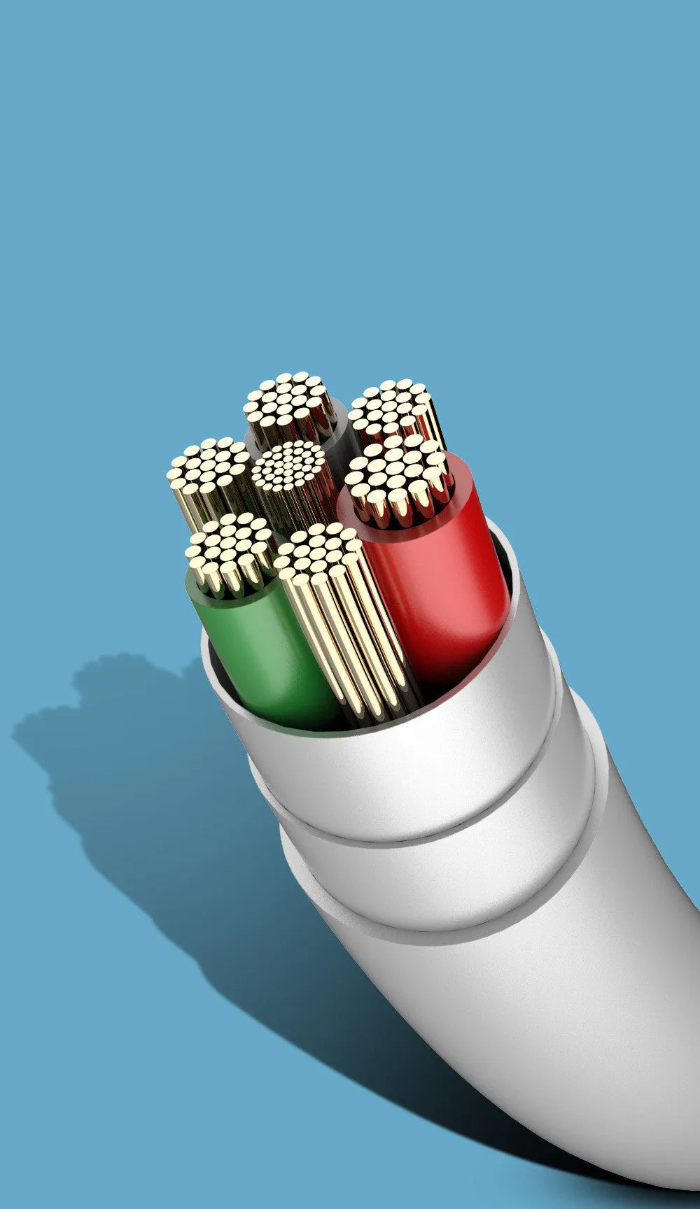 USB charging cable with Micro USB, Mini USB, and Type-C connectors showing 1.2 metre length