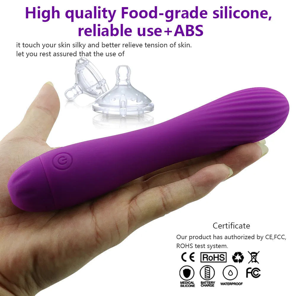 Rechargeable pink silicone toy for women in pink boxed packaging with USB charging