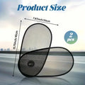 Adjustable car side window sun shade with suction cups attached to vehicle window