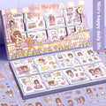 Children's sticker sheet with printed designs for notebook and card decoration
