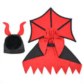 Pet Halloween vampire cloak and hat set in black polyester