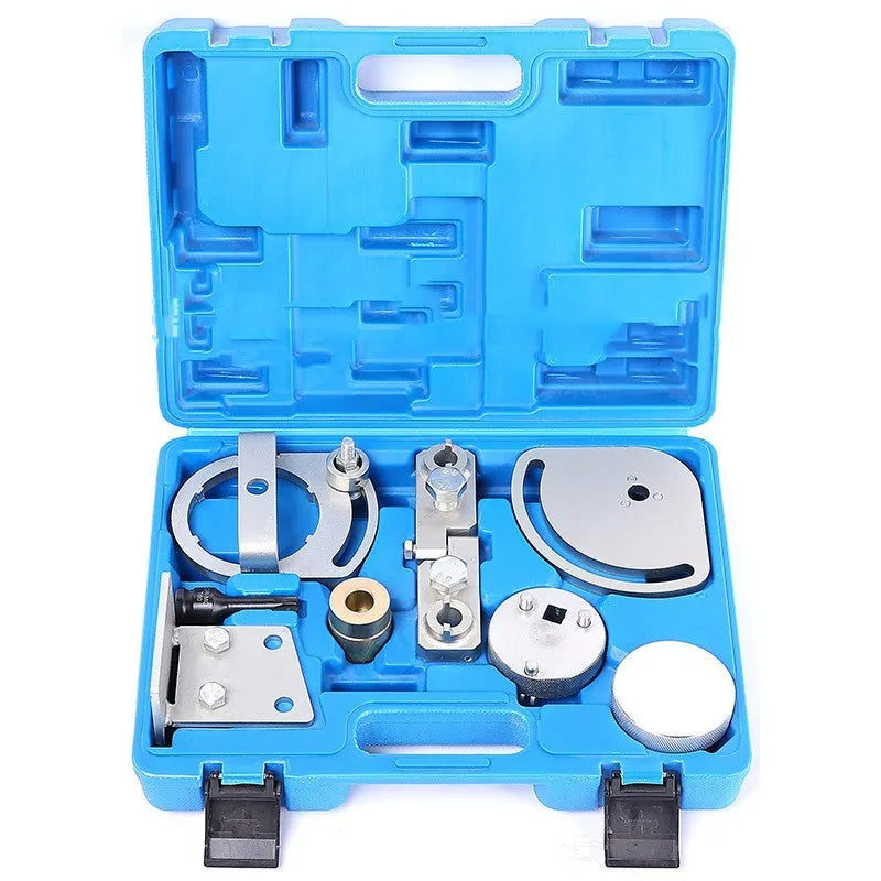 Volvo Land Rover engine timing tool set with 8 carbon steel pieces for 3.0L 3.2L T6 engines.