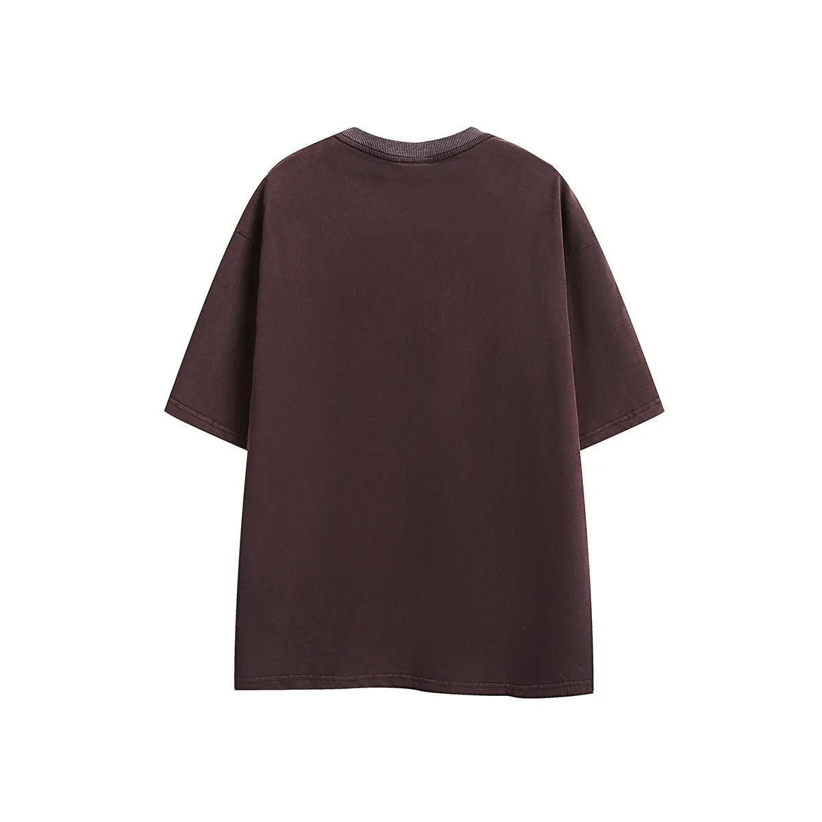 Retro style short-sleeved cotton T-shirt with embroidered details in loose fit