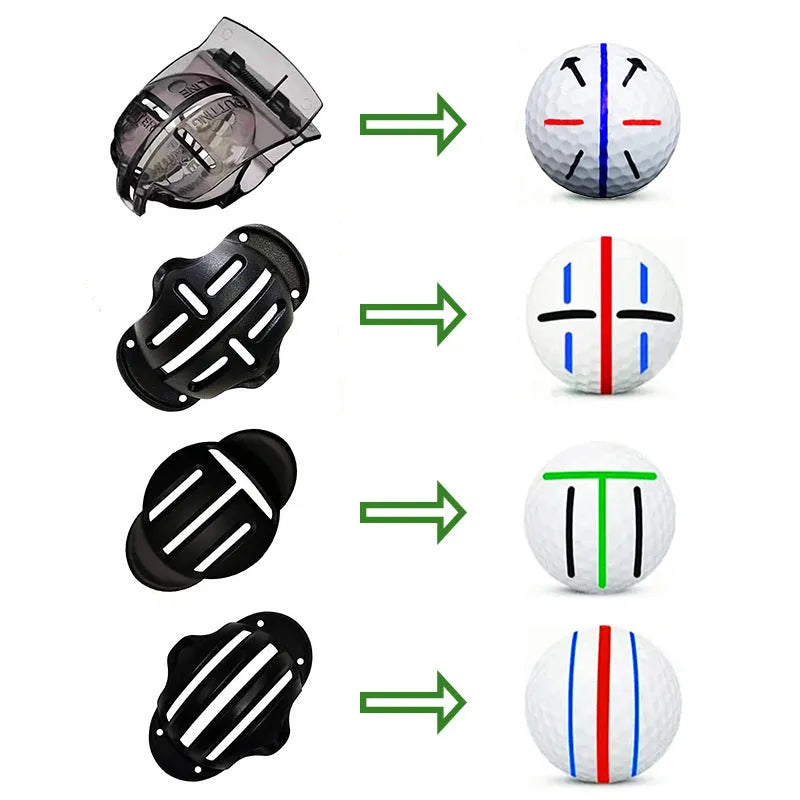 Golf putting alignment training tool with plastic scribers and drawing pens set
