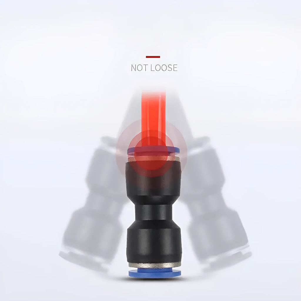 Jinqi black pneumatic plastic straight through butt quick connector for 4-16 mm tubes, 100-pack