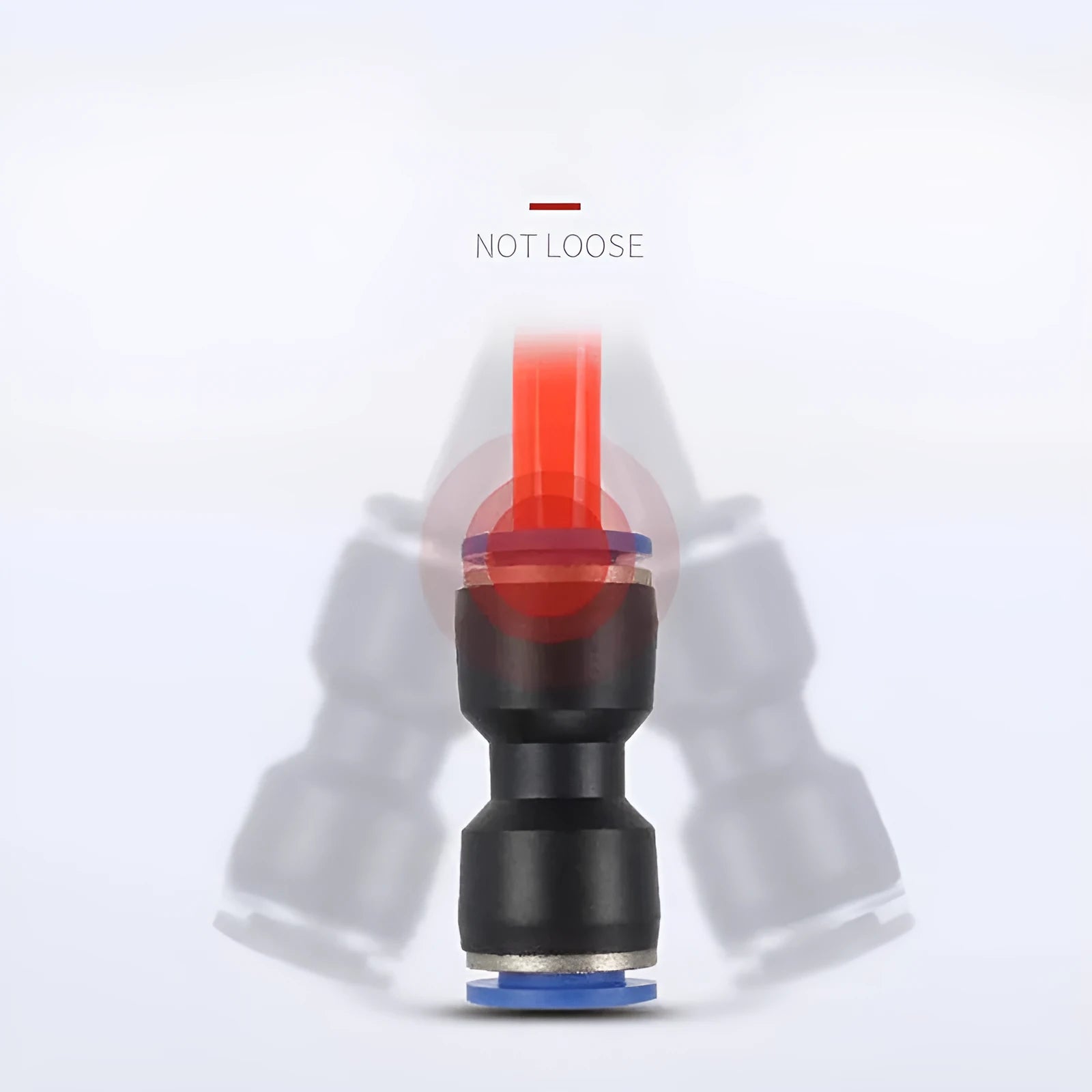 Jinqi black pneumatic plastic straight through butt quick connector for 4-16 mm tubes, 100-pack
