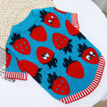 Wool dog sweater with button cardigan design in cartoon pattern for small to large dogs