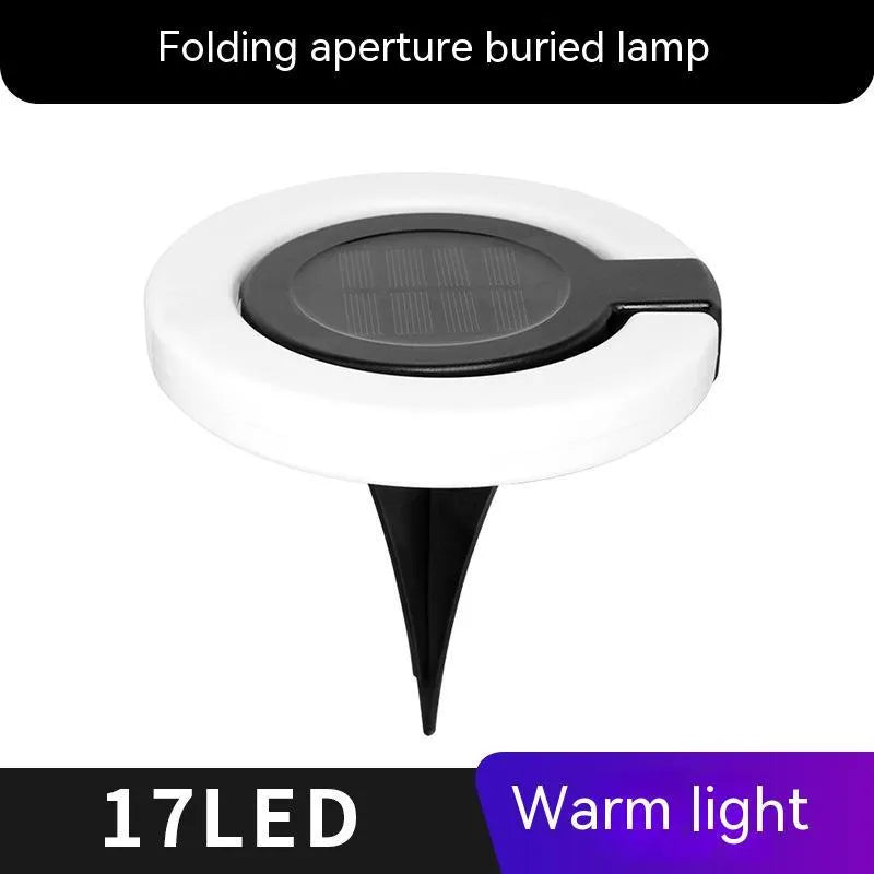 Outdoor waterproof folding aperture solar underground light with 19mm thin profile and 5 lumens