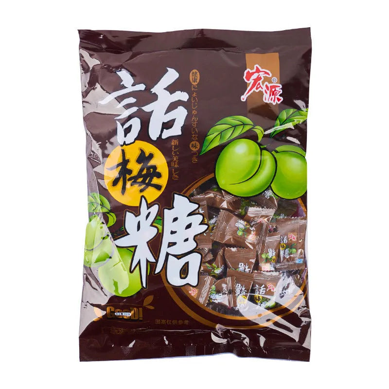 Bag containing three packs of hard candy: guava flavour, plum sugar, and tangerine peel candy, totalling 1055g.