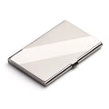 304 stainless steel laser-sculpted business card case with geometry pattern.