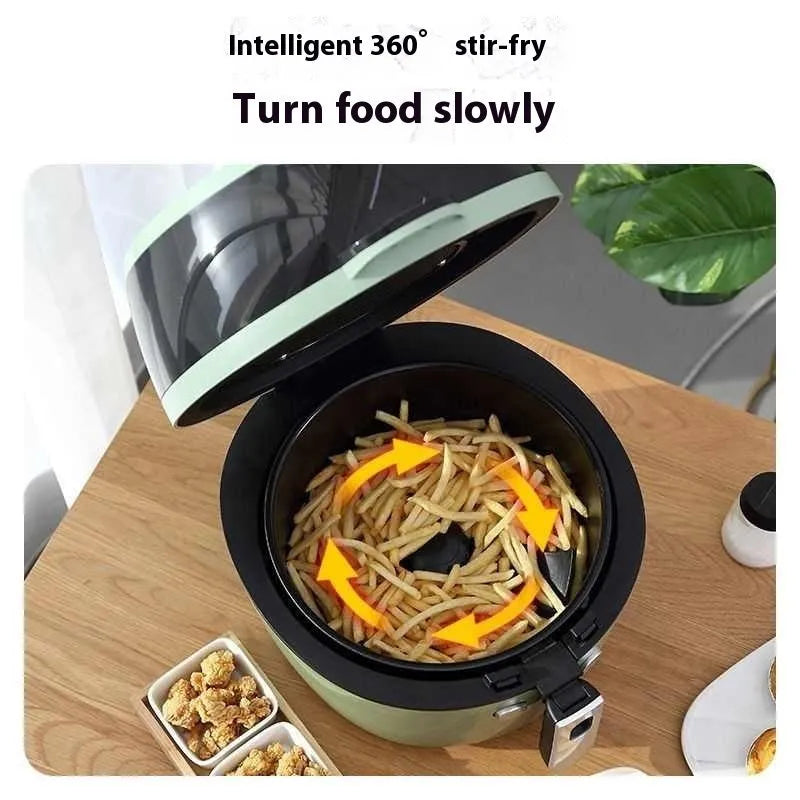 8-litre mechanical button air fryer oven with clear viewing window on countertop.