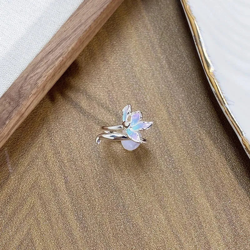 Adjustable copper insect ring with drip-oil finish in three colour variants
