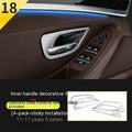 Black ABS and stainless steel interior handle decorative strips for BMW 5 Series F10/F1 models