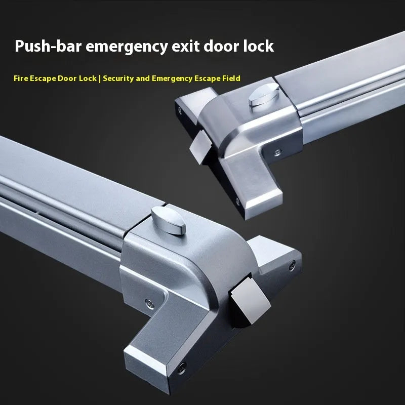Stainless steel push door lock with external handle for 65cm baked paint single doors.