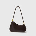 Oval-shaped retro underarm handbag for women in PU with a single shoulder strap, shown in multiple colour options.