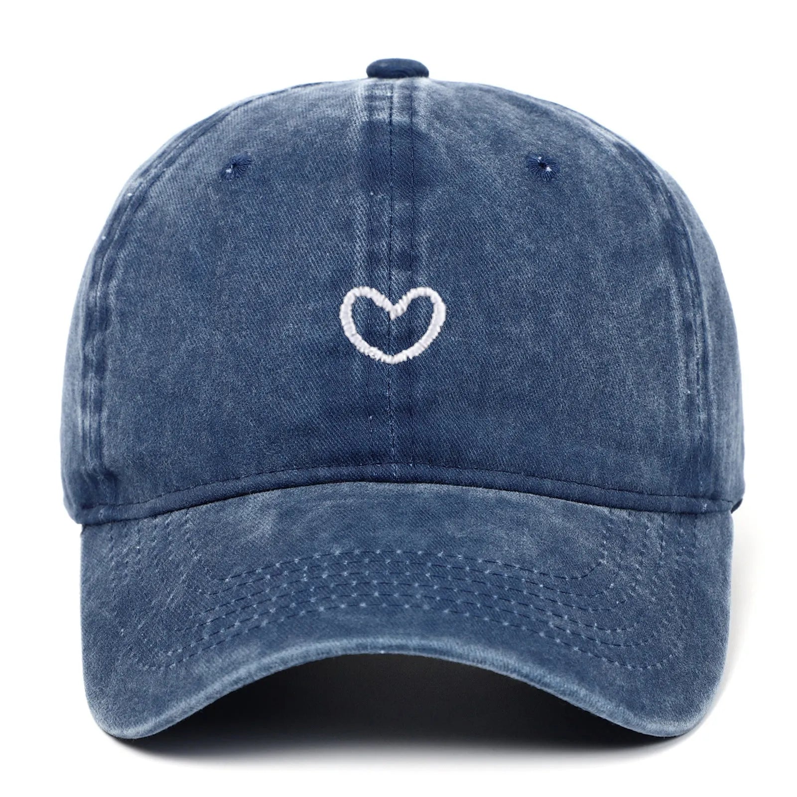 Adjustable retro-style cotton baseball cap with embroidered detailing, shown in a selection of colours.