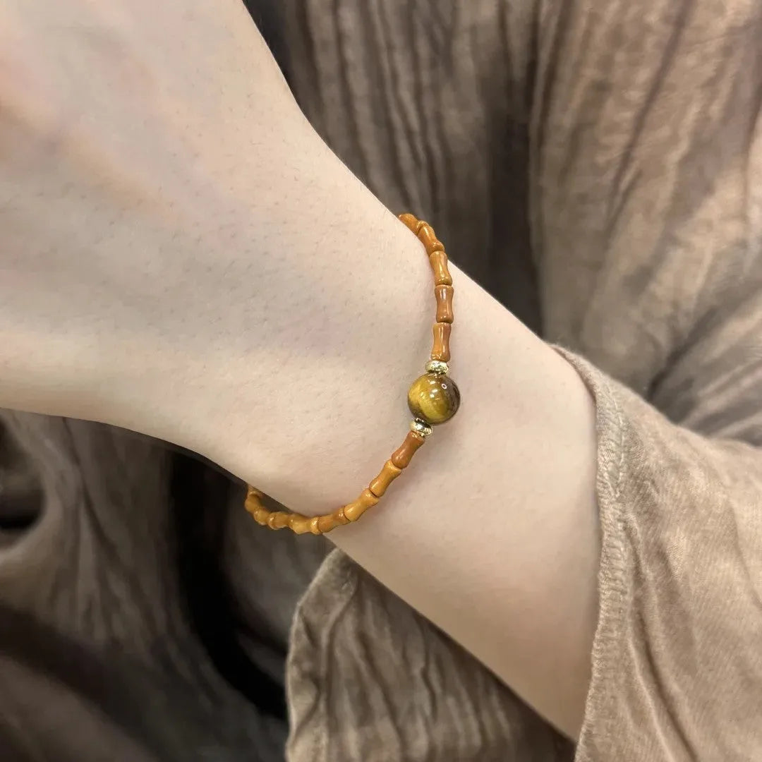 Natural Tiger's Eye Hetian Jade Bracelet U-Shaped Diamond Treatment Golden Gourd Colour Unisex