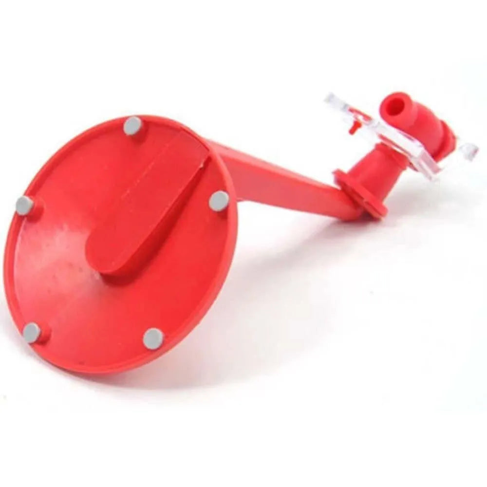 Red Magic Tap soda bottle dispenser attached to inverted 2 litre bottle with push-button mechanism