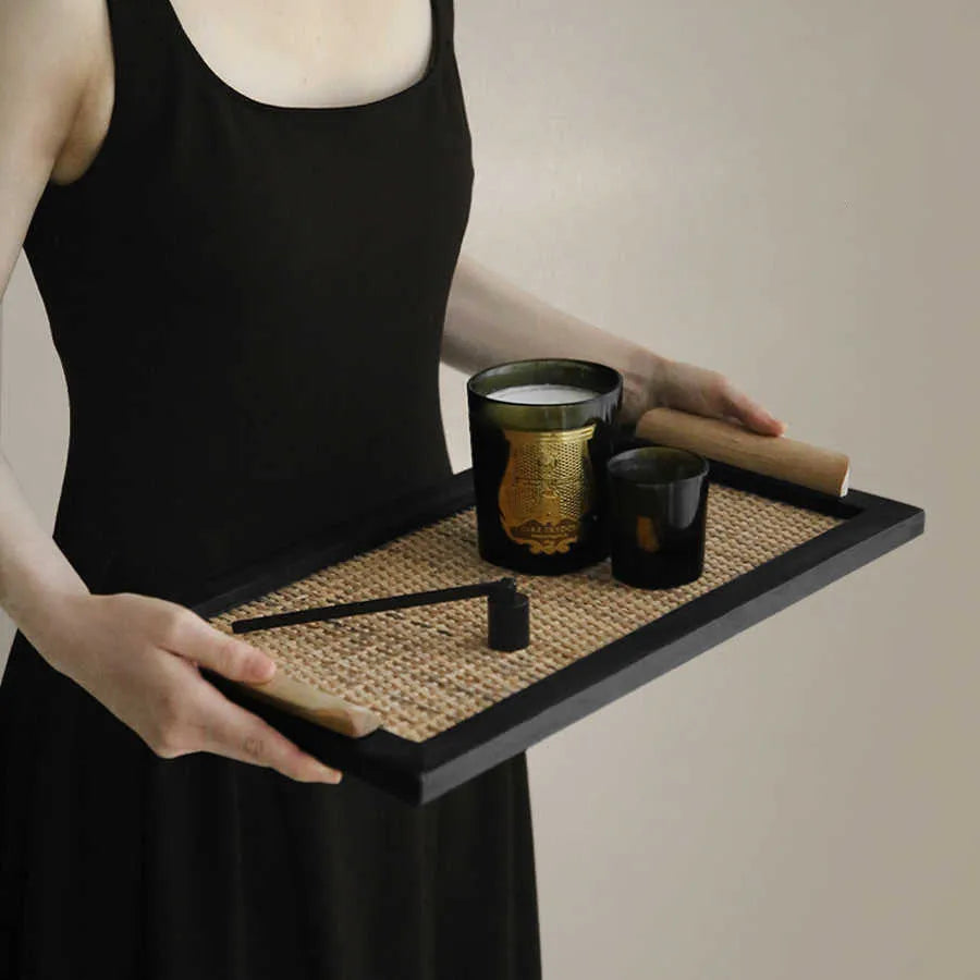Pine wood compartment dining tray in large and small size options for organised serving