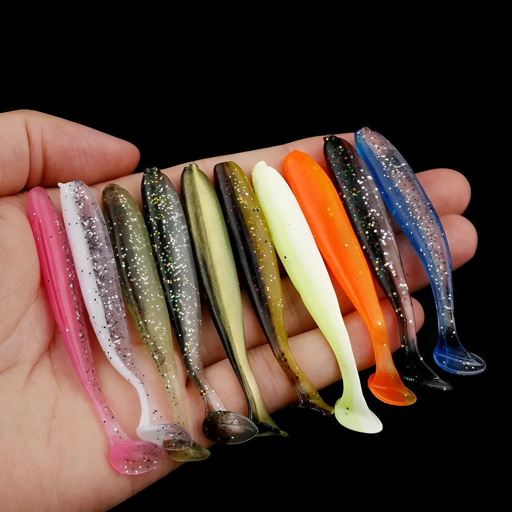 Soft plastic fishing lure for mandarin fish and topmouth culter with T-tail design