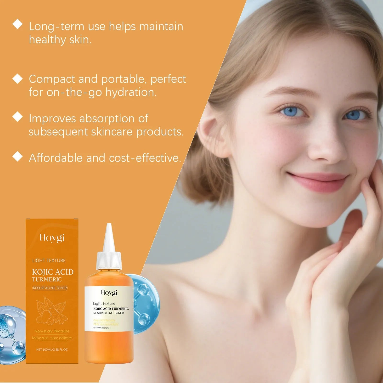 Turmeric moisturizing water 100ml non-oily skin-friendly facial toner in packaging