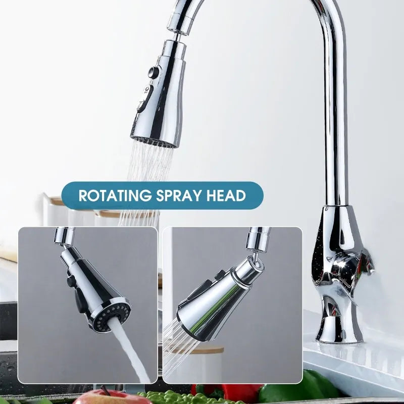 Universal pressurized kitchen faucet sprayer with 360 degree rotation in matte black