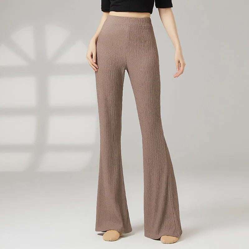 Women's solid colour dance practice trousers for classical and sports dance body training