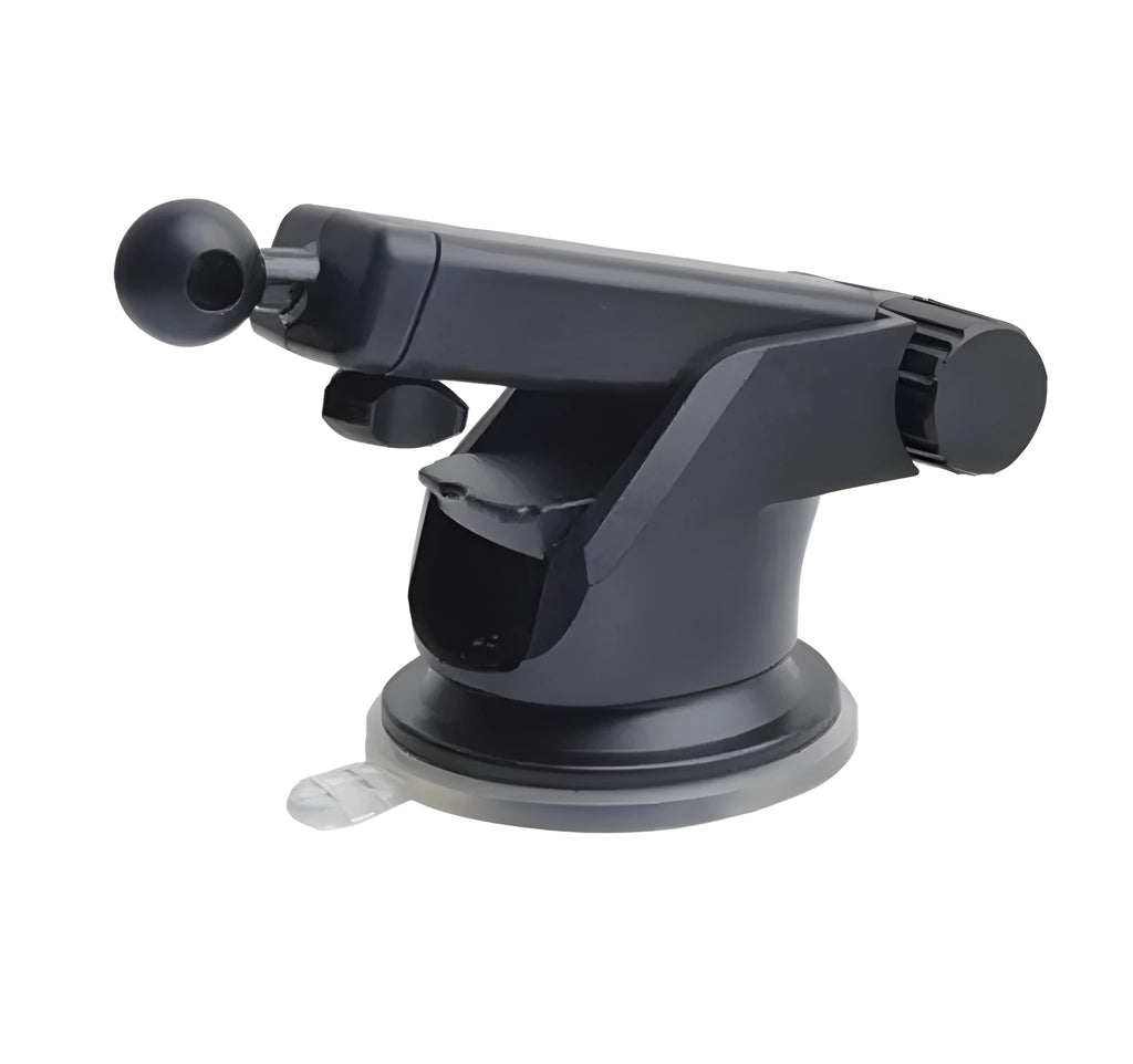 Universal car phone bracket with telescopic rod mounted on vehicle dashboard