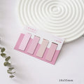 Set of four Morandi colour block magnetic bookmarks showing miniature designs with magnet closure