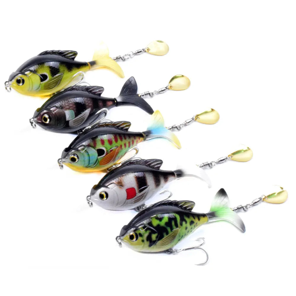Tractor lure fishing lure 9.5 cm bionic hard bait with three hooks in ABS plastic
