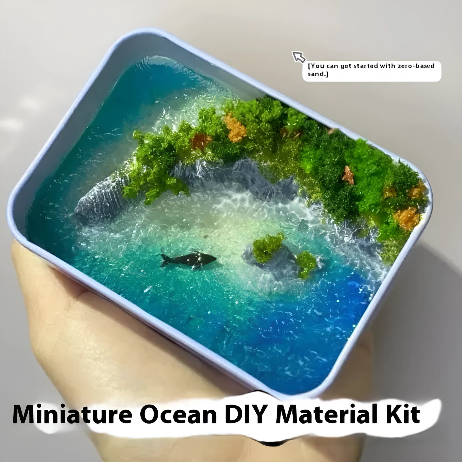 DIY marine landscape ornament with bamboo construction for aquarium decoration