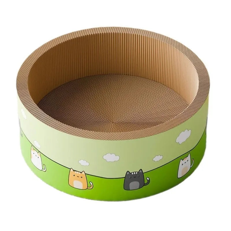 HK round deep pit cat scratch board in 45-50cm size with corrugated paper construction